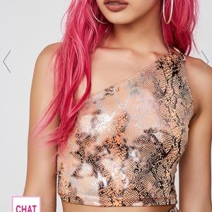 Dolls kill/ poster girl snakeskin crop top